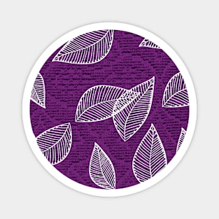 Retro Purple Leaves Magnet